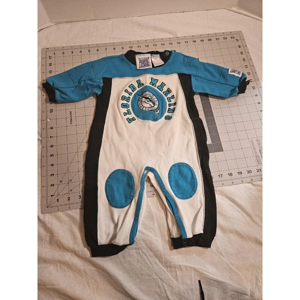 Vintage 6/9 month Mighty Mac Rookie League MLB Sleeper Florida Marlins - Picture 1 of 4